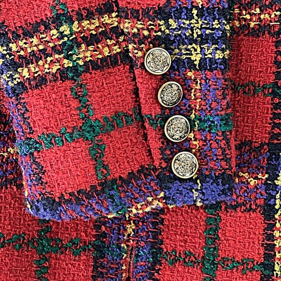 Ladies' Vibrant Heavy Weight Plaid Tweed 2-Piece Suit Fully Lined S/M - Picture 10 of 10